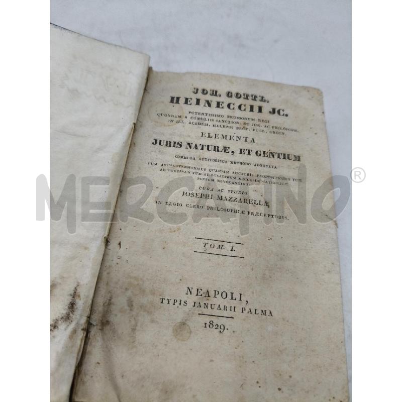 OH. GOTTH. HEINECCII JC. TOMO I 1829 | Mercatino dell'Usato Roma talenti 3