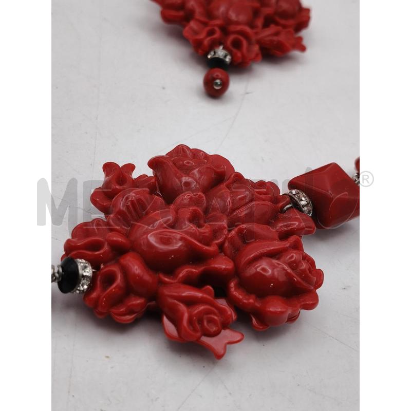 ORECCHINI CLIP PEND MAXI BOUQUET ROSSO  | Mercatino dell'Usato Roma talenti 2