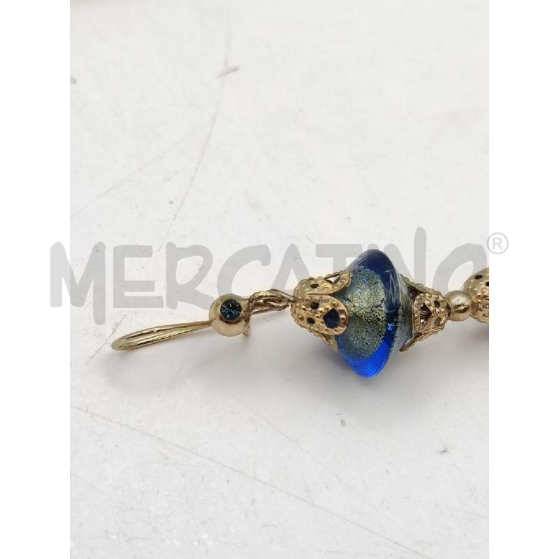 ORECCHINI DOR PEND TROTTOLA/GOCCIA MURANO BLU ORO  | Mercatino dell'Usato Roma talenti 2