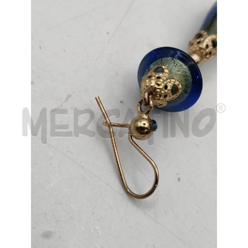 ORECCHINI DOR PEND TROTTOLA/GOCCIA MURANO BLU ORO  | Mercatino dell'Usato Roma talenti 4