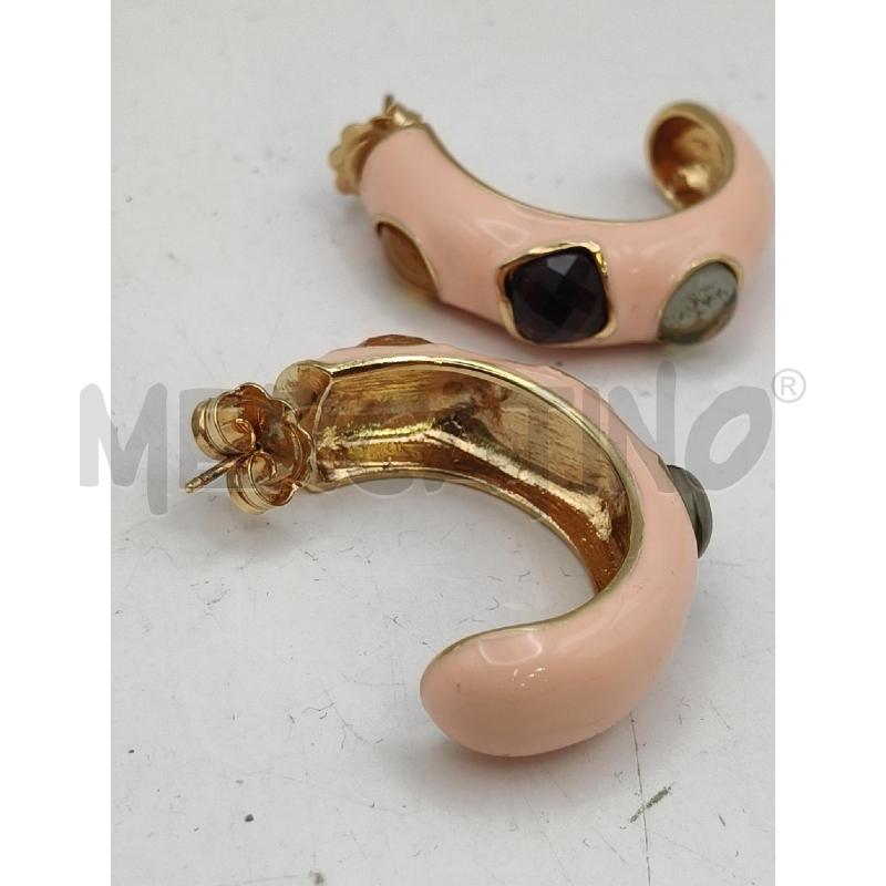 ORECCHINI FEDERICA ROSSI FUSION PLACC SMALTO ROSA PIETRE  | Mercatino dell'Usato Roma talenti 2