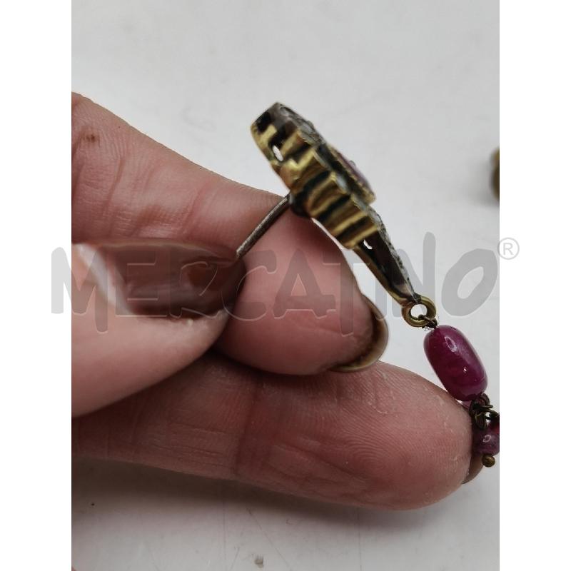 ORECCHINI FOGLIE RICCIOLI DIAM GOCCIA RUB | Mercatino dell'Usato Roma talenti 4