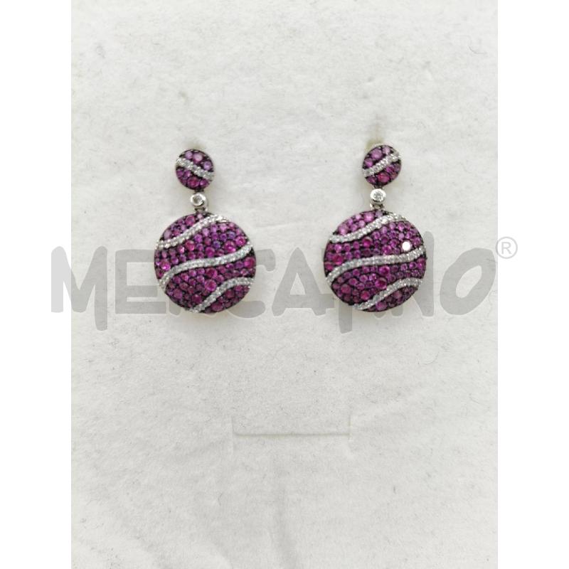 ORECCHINI FUSION 2 TONDI PAVE VIOLA BIA | Mercatino dell'Usato Roma talenti 1