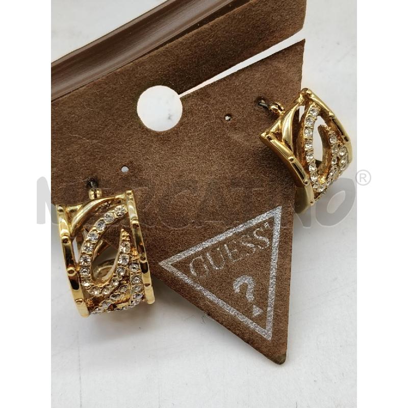 ORECCHINI GUESS CERCHIO LARGO DOR LOGO STRASS | Mercatino dell'Usato Roma talenti 4