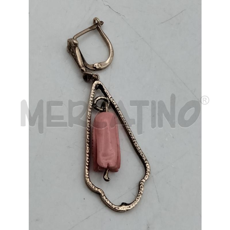 ORECCHINI PENDENTI LIBERTY CORALLO ROSA  | Mercatino dell'Usato Roma talenti 2