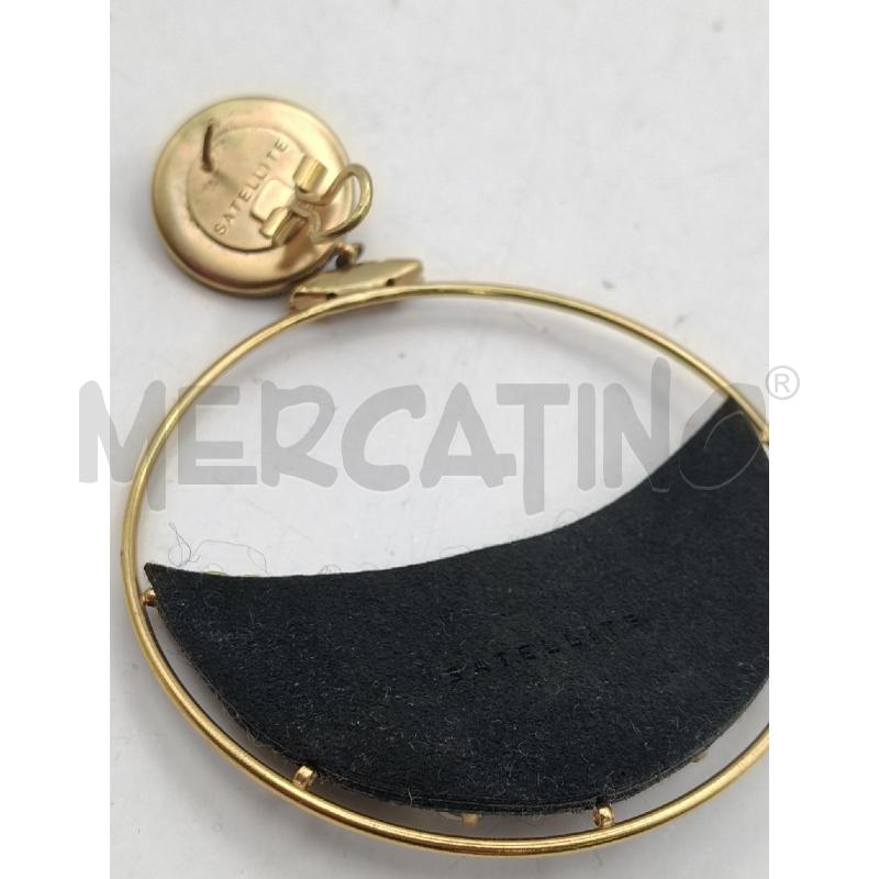 ORECCHINI SATELLITE MAXI CERCHIO STOFFA NERO PIETRE  | Mercatino dell'Usato Roma talenti 4