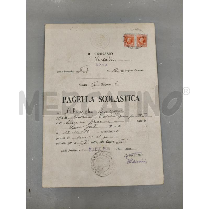 PAGELLA OPERA BALILLA | Mercatino dell'Usato Roma talenti 1