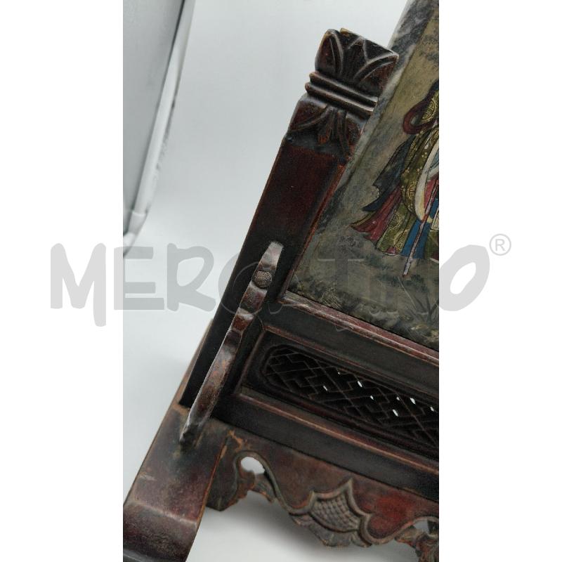 PARAVENTO ORIENT PIETRA DURA DIPINTA BASE TEAK  | Mercatino dell'Usato Roma talenti 3