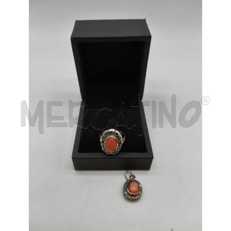 PENDENTE+ANELLO VITTORIANO CORALLO | Mercatino dell'Usato Roma talenti 1