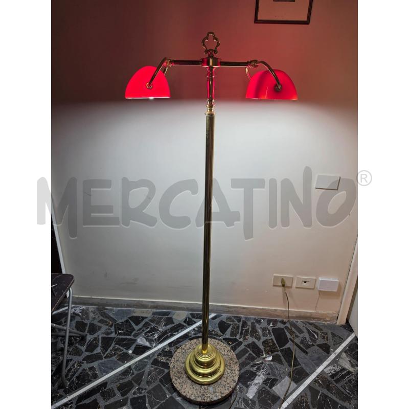 PIANTANA C/OTTONE B/MARMO 2L VETRO ROSO | Mercatino dell'Usato Roma talenti 1