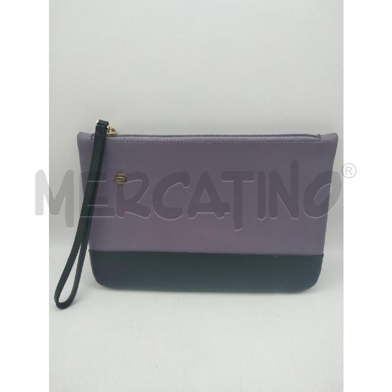 POCHETTE BUSTINA PIQUADRO VIOLA NERO MANIGLIA | Mercatino dell'Usato Roma talenti 1