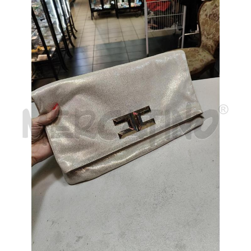 POCHETTE ELISABETTA FARNCHI GRI BEILL LOGO DOR  | Mercatino dell'Usato Roma talenti 1