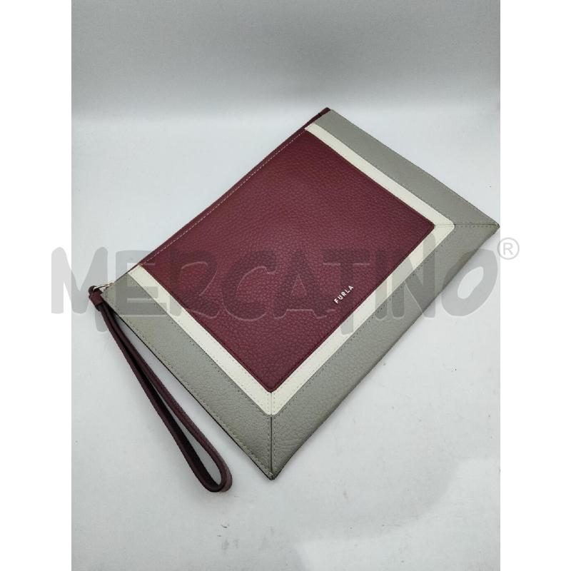 POCHETTE FURLA BUSTINA BORD GRIGIO  | Mercatino dell'Usato Roma talenti 1