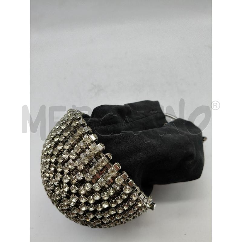 POCHETTE TROTTOLA TESS NE/SEMISFERA STRASS MANICI TONDI MET | Mercatino dell'Usato Roma talenti 4