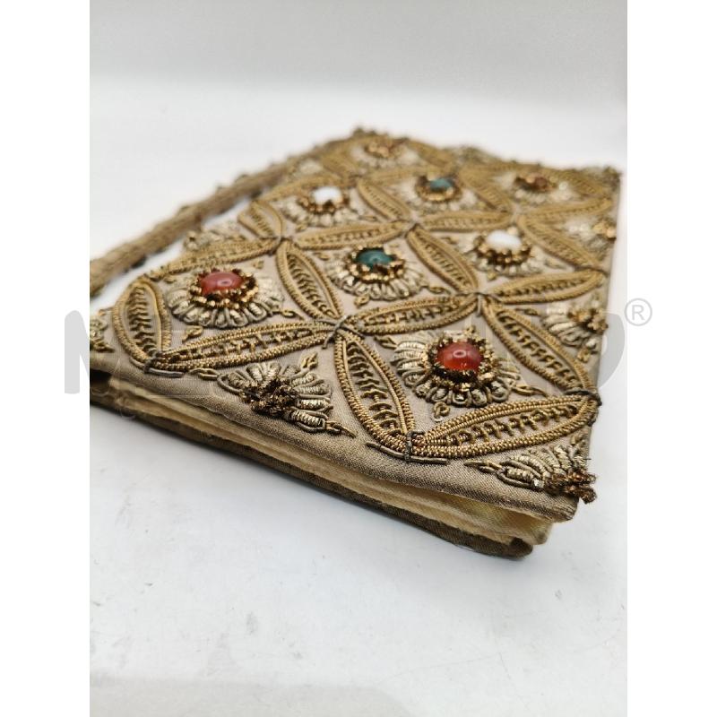 POCHETTE VINT CHAMPAGNE DECO FILI DOR FIORI PIETRE COL | Mercatino dell'Usato Roma talenti 2