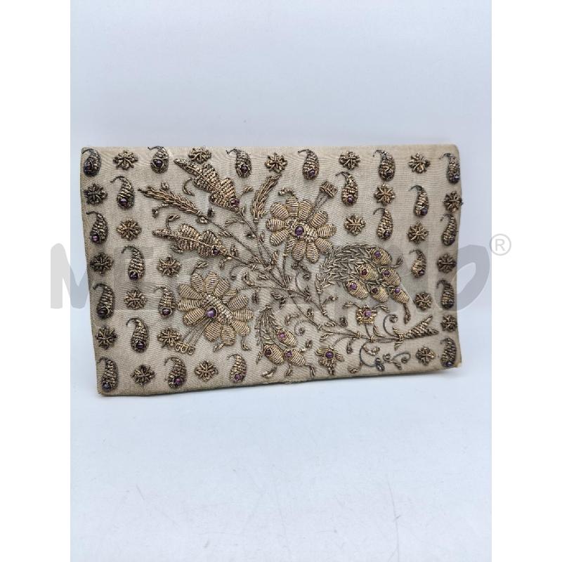POCHETTE VINT CHAMPAGNE DECO FILI DOR FIORI PIETRE MAG | Mercatino dell'Usato Roma talenti 1
