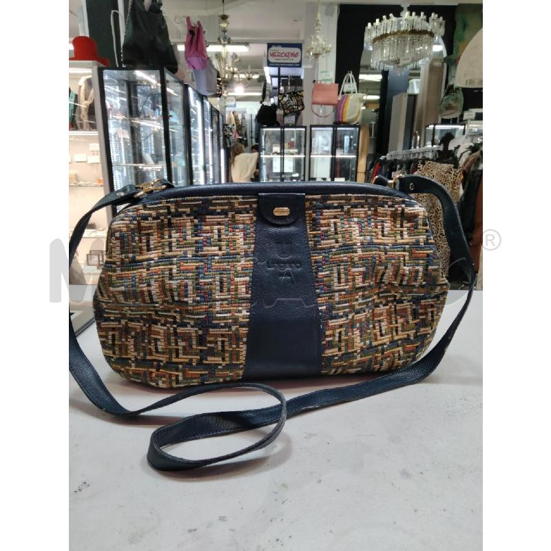 POCHETTE VINT UNGARO PELLE BLU/TESS CUC MULTICOLOR  | Mercatino dell'Usato Roma talenti 1