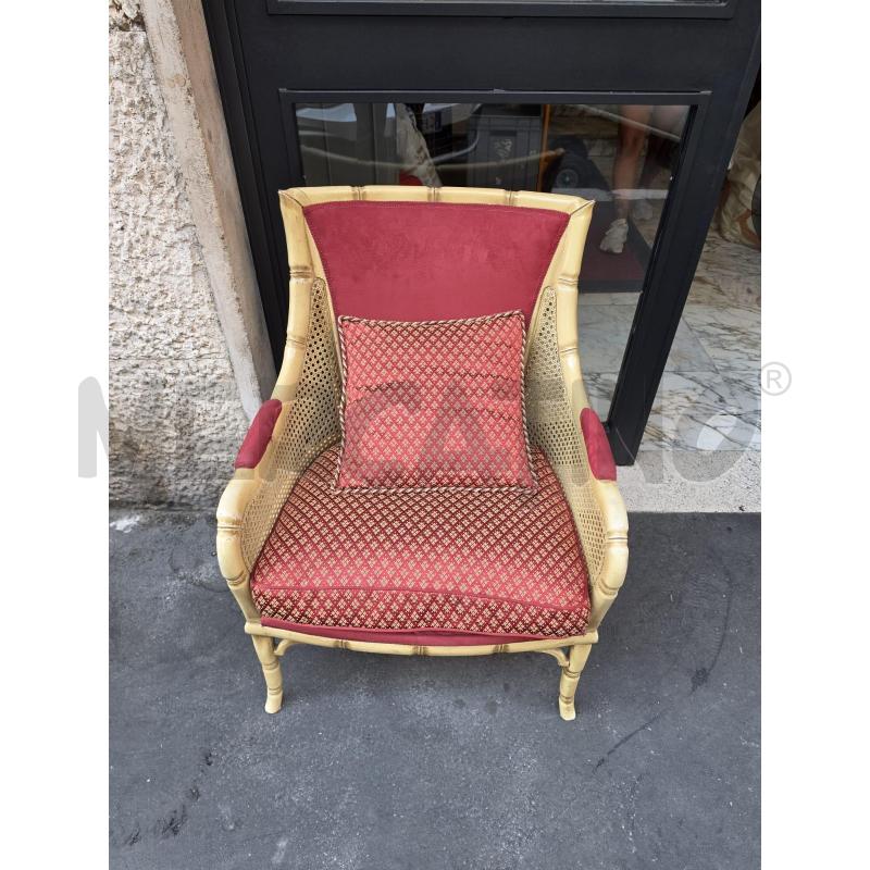 POLTRONA BEIGE PAGLIA DI VIENNA TESS ROSSO | Mercatino dell'Usato Roma talenti 2