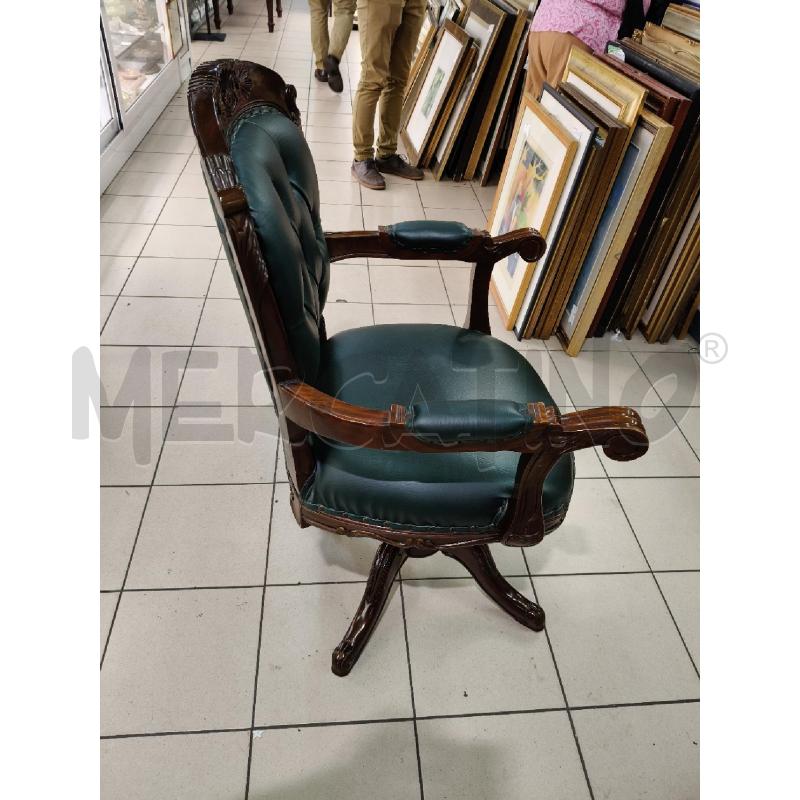 POLTRONA GIREVOLE ECOPELLE VERDE | Mercatino dell'Usato Roma talenti 3