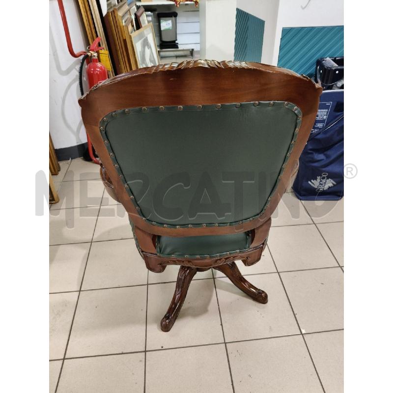 POLTRONA GIREVOLE ECOPELLE VERDE | Mercatino dell'Usato Roma talenti 4