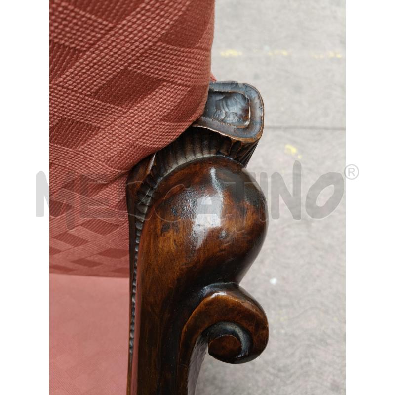 POLTRONA LEGNO TESS ROSSO | Mercatino dell'Usato Roma talenti 3