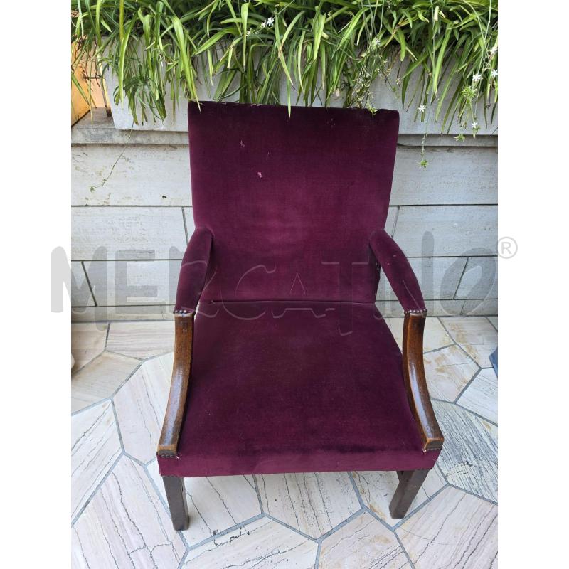 POLTRONA LEGNO TESS ROSSO | Mercatino dell'Usato Roma talenti 1