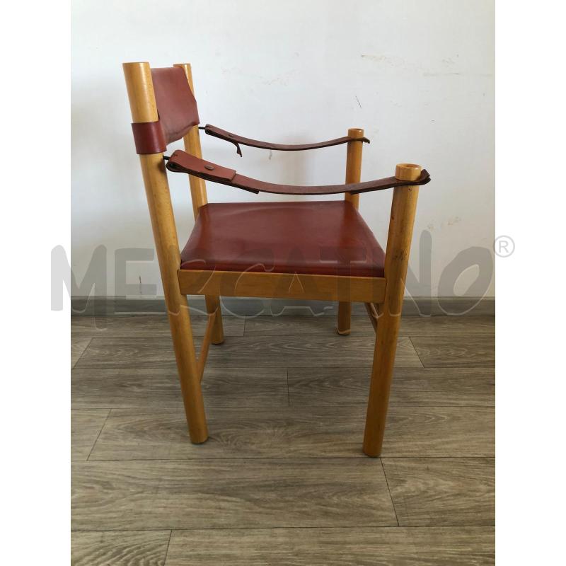 POLTRONCINA '70 IN LEGNO E CUOIO | Mercatino dell'Usato Roma talenti 3