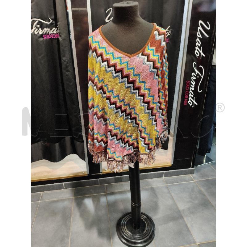 PONCHO D MISSONI ROSA MARR GIALLO ZIGZAG FRANGE | Mercatino dell'Usato Roma talenti 1