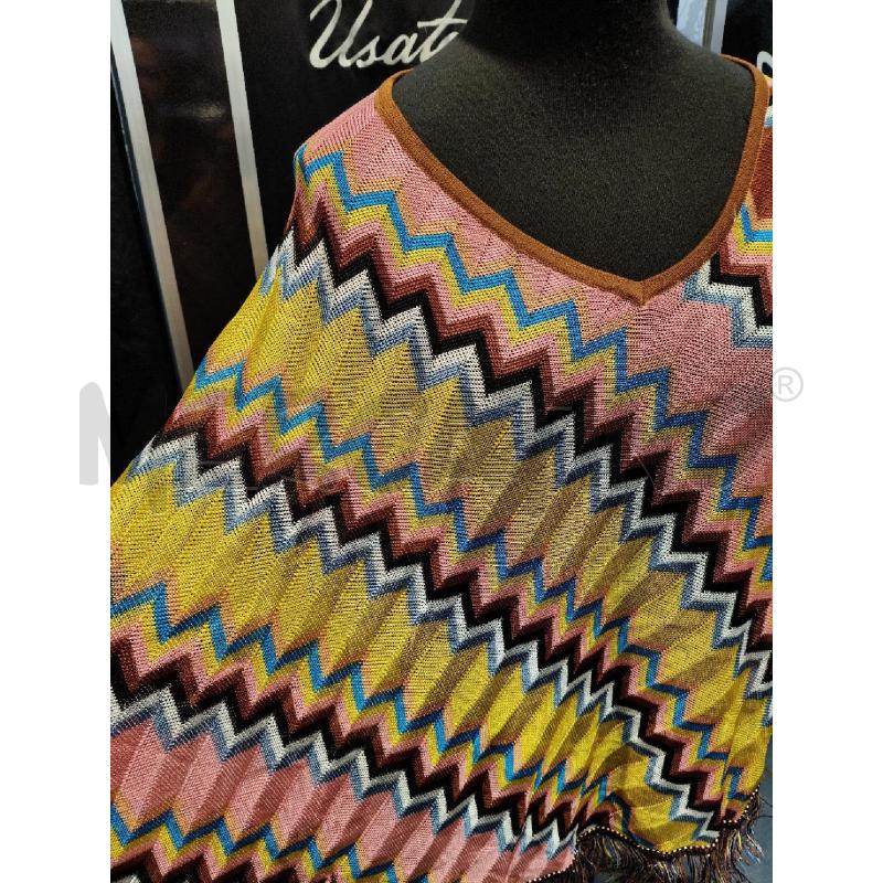 PONCHO D MISSONI ROSA MARR GIALLO ZIGZAG FRANGE | Mercatino dell'Usato Roma talenti 2