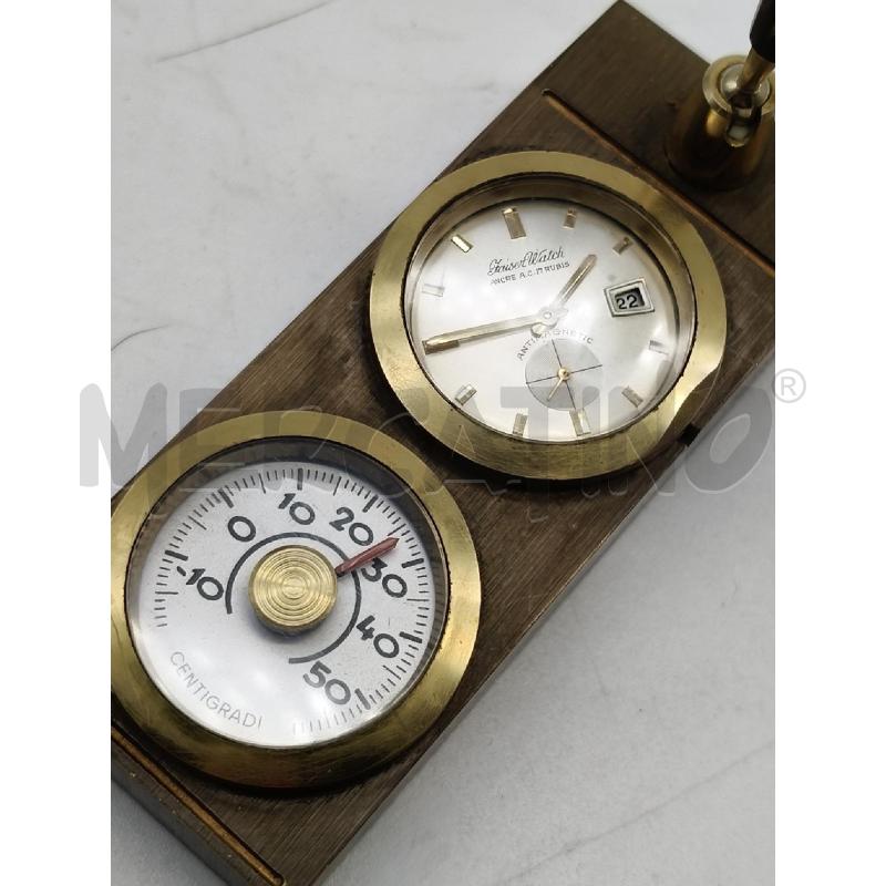 PORTAPENNA DA SCRIVANIA CON OROLOGIO E BAROMETRO DA RIV | Mercatino dell'Usato Roma talenti 2