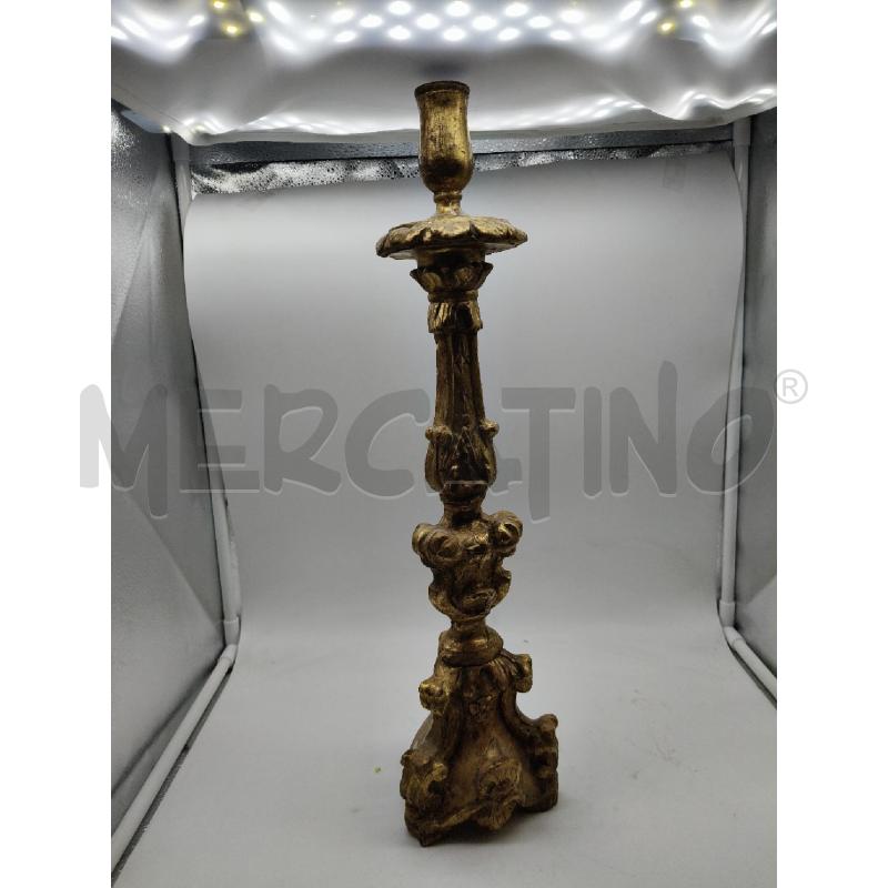 PORTA CANDELA ST BAROCCO LEGNO DOR | Mercatino dell'Usato Roma talenti 1