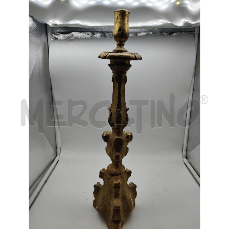 PORTA CANDELA ST BAROCCO LEGNO DOR | Mercatino dell'Usato Roma talenti 4