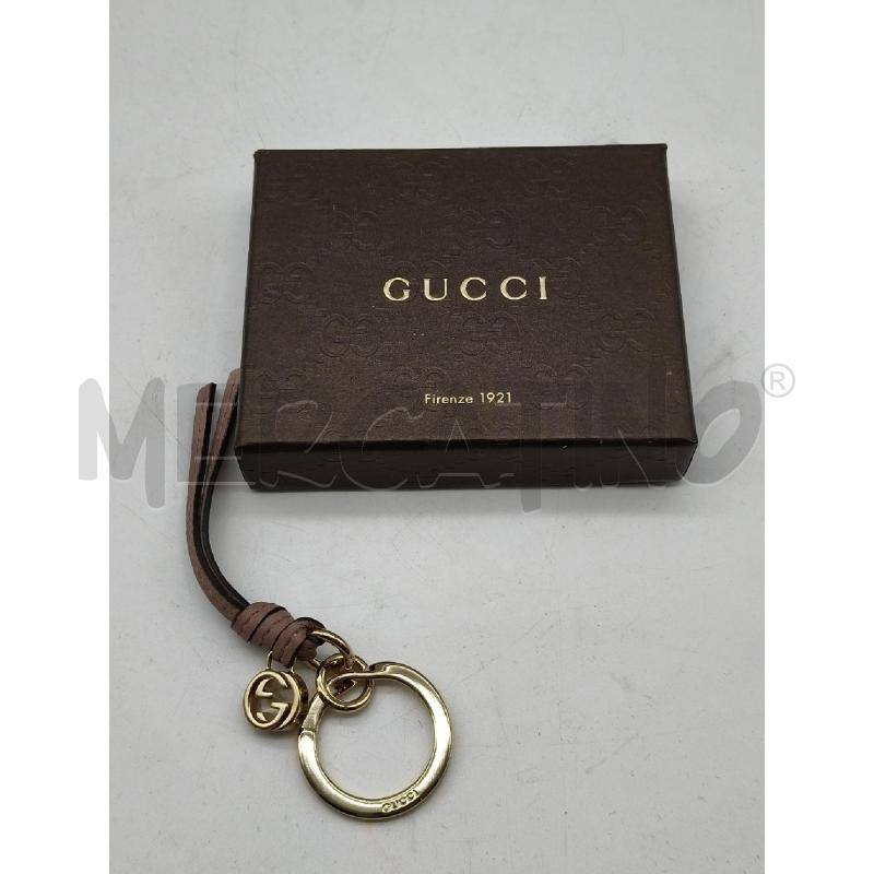 PORTA CHIAVI GUCCI NODO PELLE ROSA LOGO DORATO  | Mercatino dell'Usato Roma talenti 1