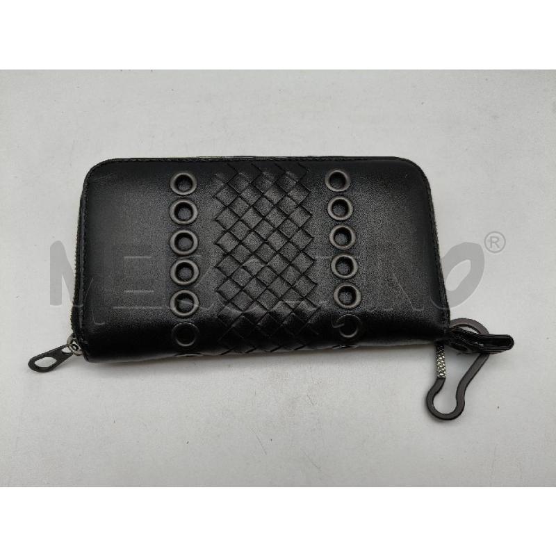 PORTA FOGLIO BOTTEGA VENETA NERO INTRECCIO/TONDI MET | Mercatino dell'Usato Roma talenti 1