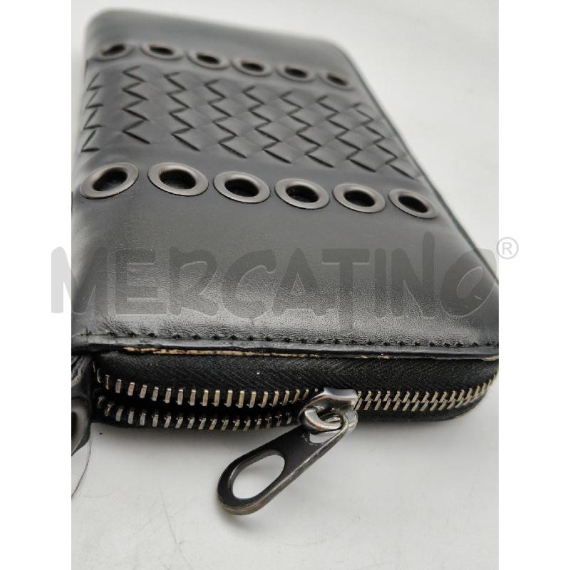 PORTA FOGLIO BOTTEGA VENETA NERO INTRECCIO/TONDI MET | Mercatino dell'Usato Roma talenti 3