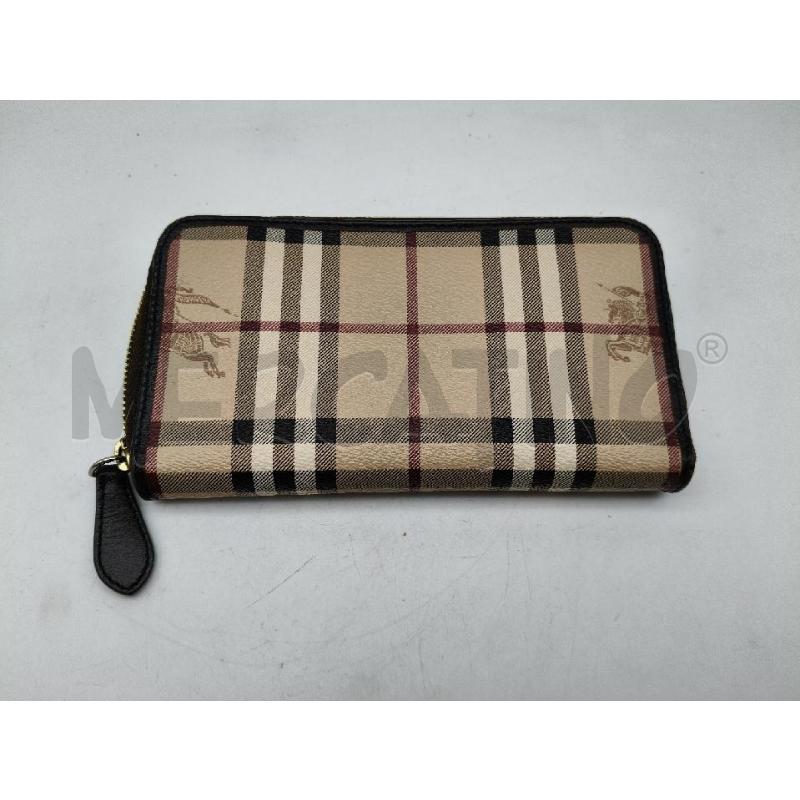PORTA FOGLIO BURBERRY RETT ZIP CHECK PROF MAR | Mercatino dell'Usato Roma talenti 1
