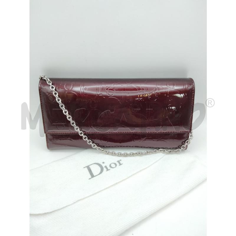 PORTA FOGLIO DIOR VERNCE BORDEAUX LOGO CON CATENELLA  | Mercatino dell'Usato Roma talenti 1