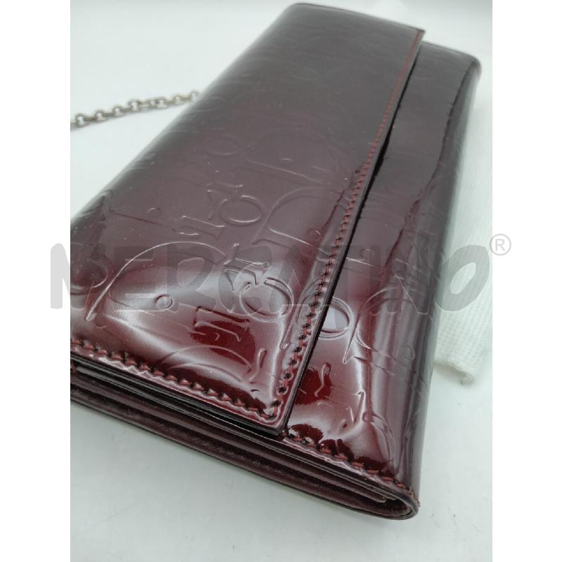 PORTA FOGLIO DIOR VERNCE BORDEAUX LOGO CON CATENELLA  | Mercatino dell'Usato Roma talenti 2