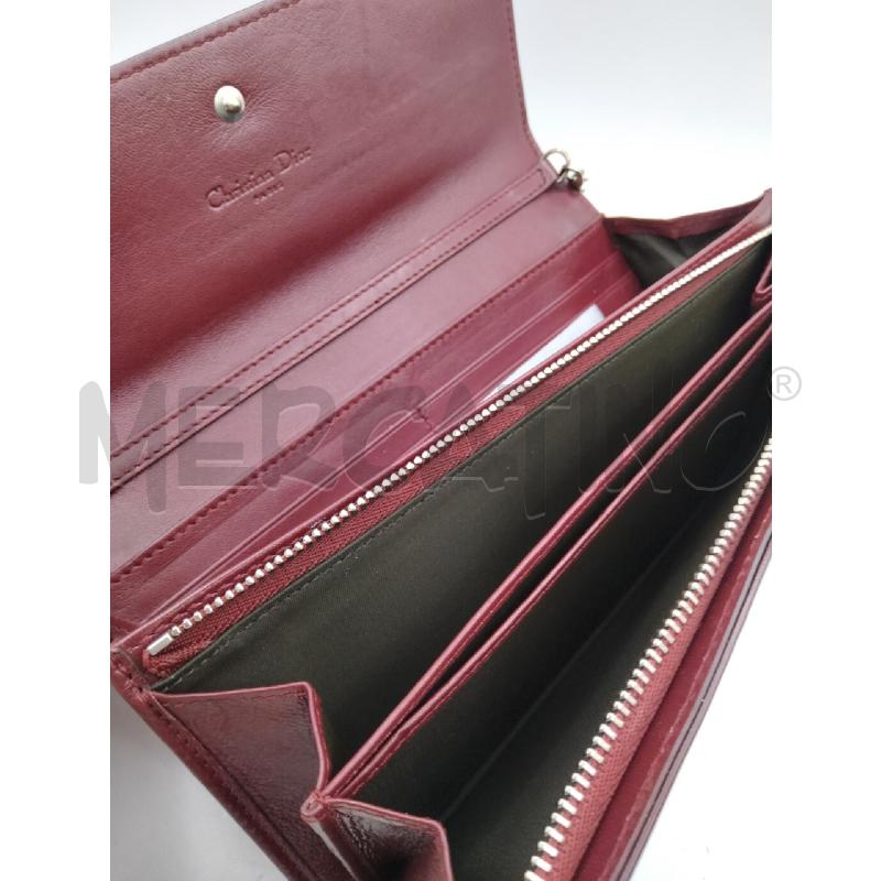 PORTA FOGLIO DIOR VERNCE BORDEAUX LOGO CON CATENELLA  | Mercatino dell'Usato Roma talenti 3