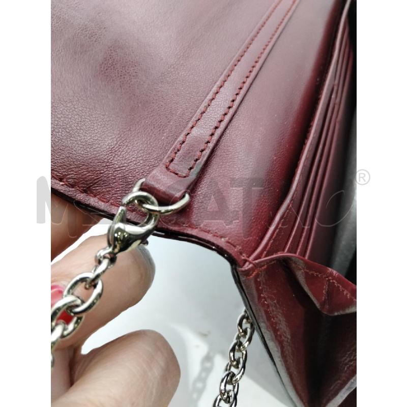 PORTA FOGLIO DIOR VERNCE BORDEAUX LOGO CON CATENELLA  | Mercatino dell'Usato Roma talenti 5
