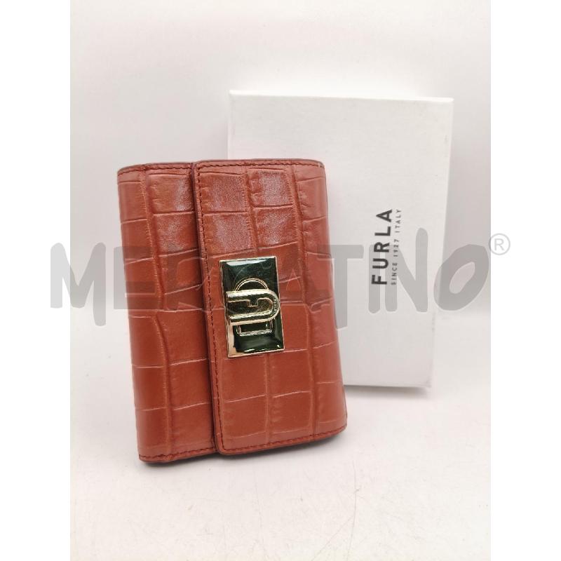 PORTA FOGLIO FURLA MEDIO TERRACOTTA CHIU LOGO DOR | Mercatino dell'Usato Roma talenti 1