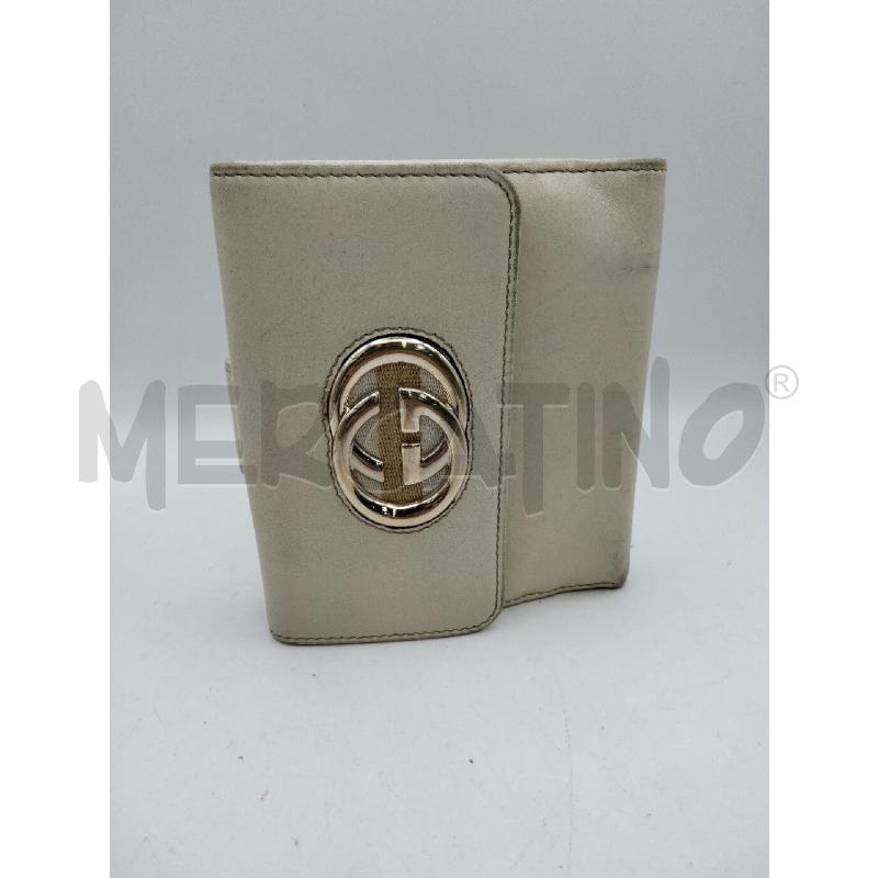 PORTA FOGLIO GUCCI PELLE CREMA MAXI LOGO DORATO | Mercatino dell'Usato Roma talenti 1