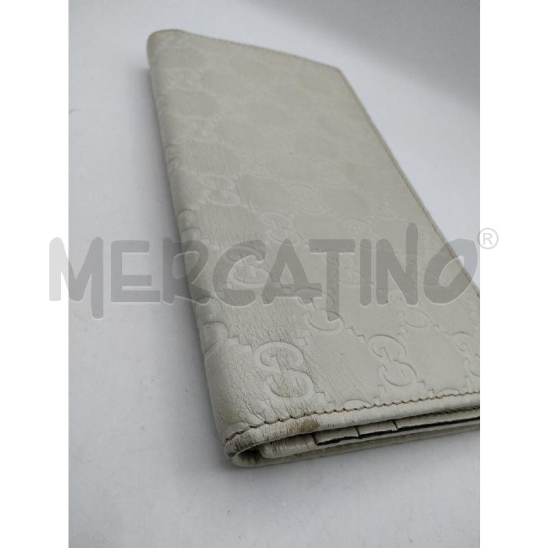 PORTA FOGLIO GUCCI PELLE PANNA GUCCISSIMA CIONDOLO LOGO DORATO  | Mercatino dell'Usato Roma talenti 3
