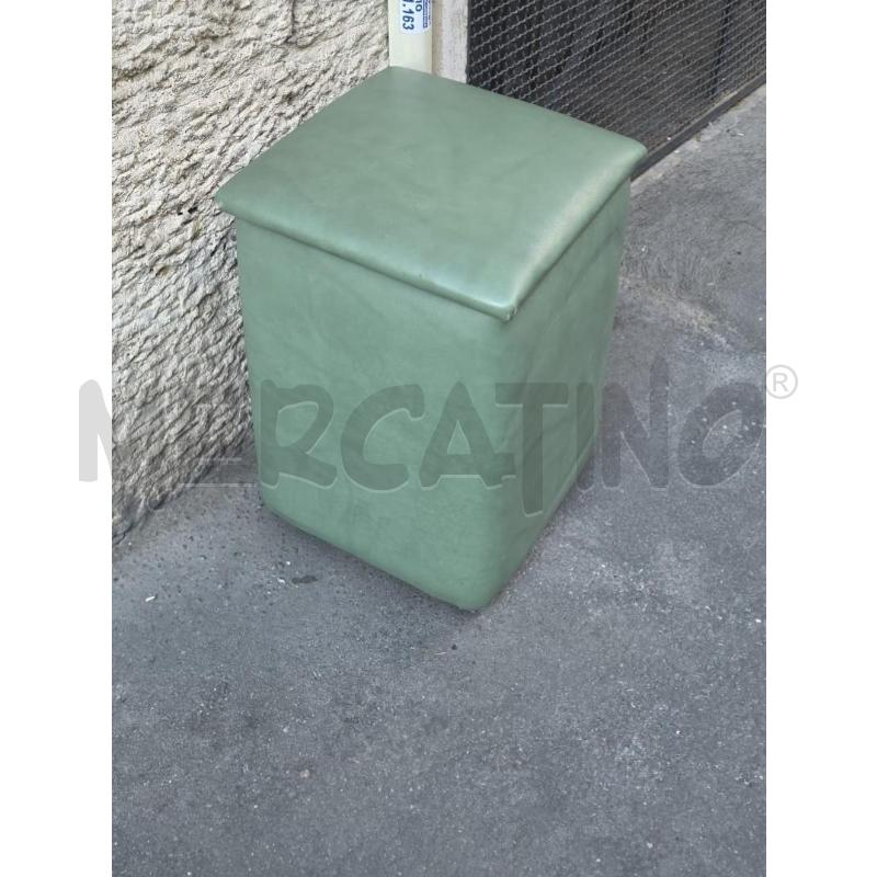 POUF VINTAGE PELLE VERDE | Mercatino dell'Usato Roma talenti 1