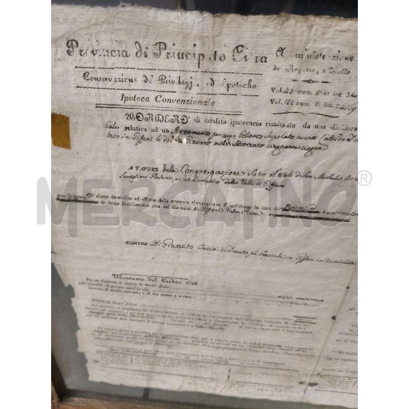 QUADRETTO IPOTECA CONVENZIONALE D'EPOCA CITRA 1817 | Mercatino dell'Usato Roma talenti 2