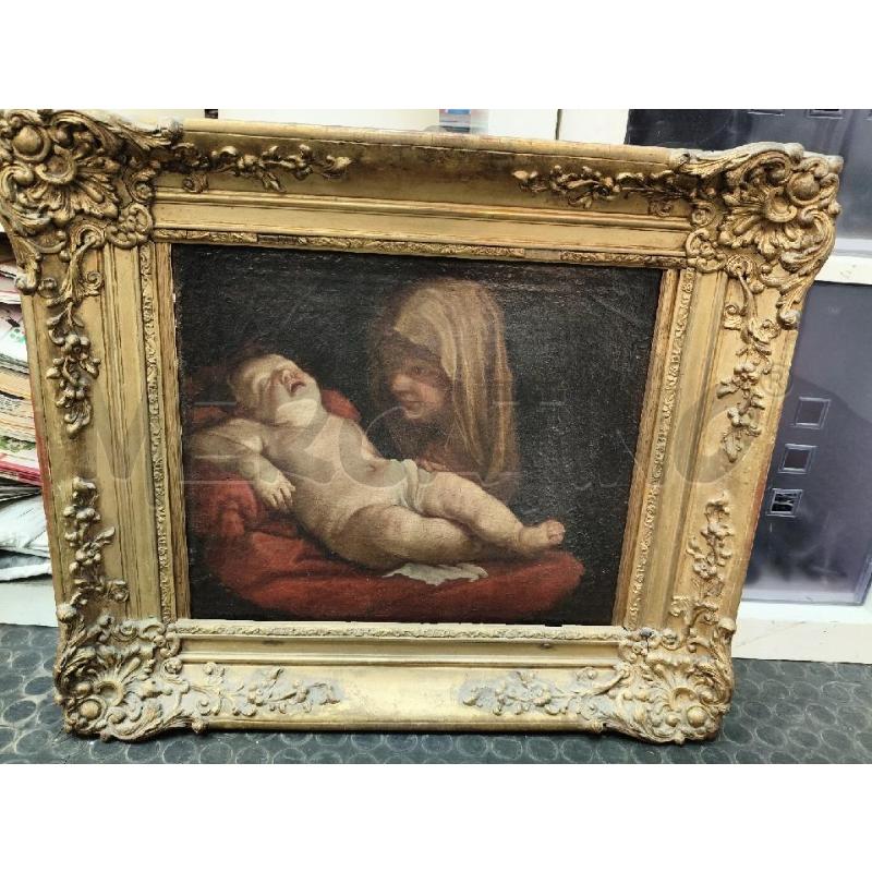 QUADRO OLIO BAMBIN GESU'DORMIENTE  | Mercatino dell'Usato Roma talenti 1