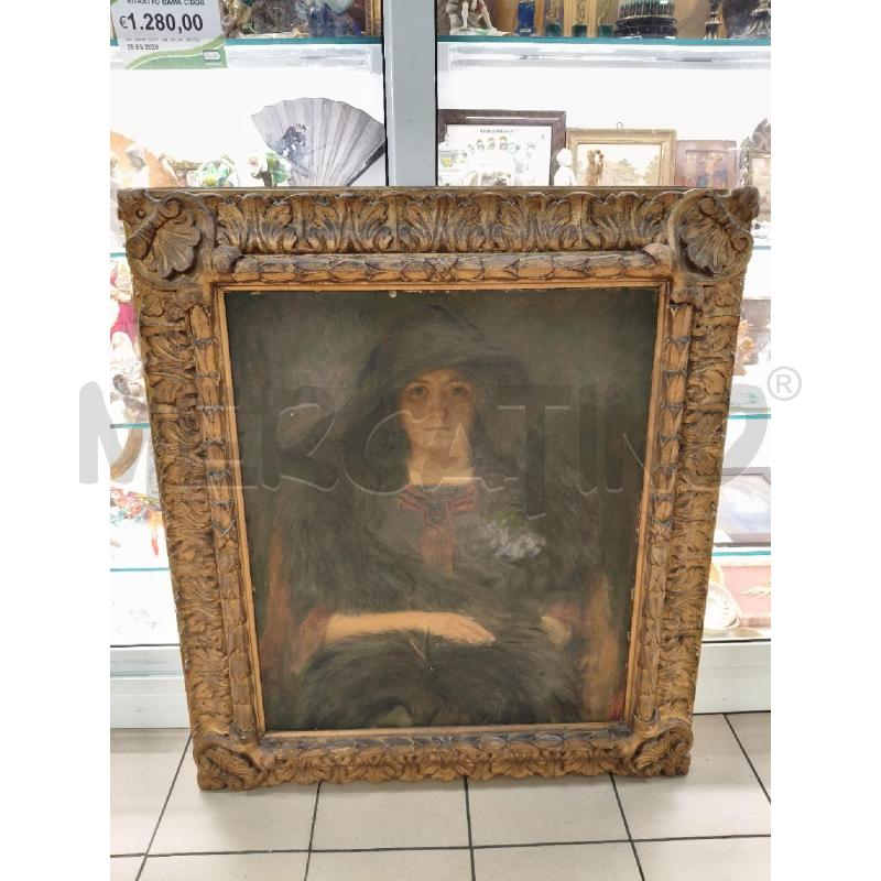 QUADRO OLIO EPOCA RITRATTO DAMA C/DOR  | Mercatino dell'Usato Roma talenti 1