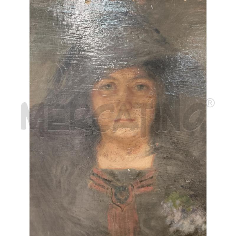 QUADRO OLIO EPOCA RITRATTO DAMA C/DOR  | Mercatino dell'Usato Roma talenti 2