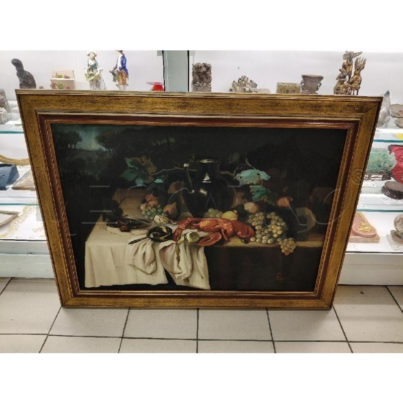 QUADRO OLIO NATURA MORTA ARGOSTA  | Mercatino dell'Usato Roma talenti 1