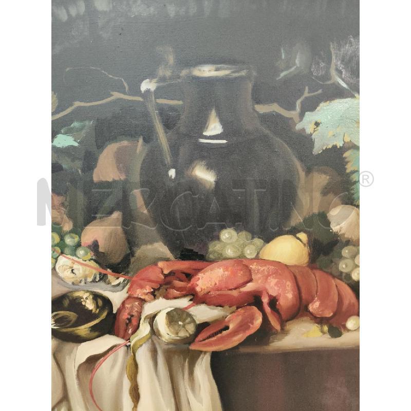 QUADRO OLIO NATURA MORTA ARGOSTA  | Mercatino dell'Usato Roma talenti 2